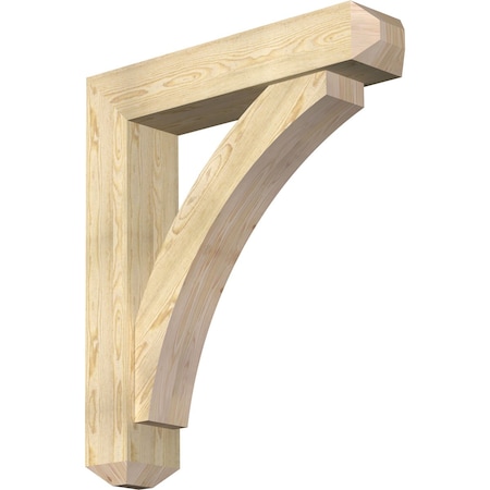 Ekena Millwork Thorton Craftsman Rough Sawn Bracket w/ Offset Brace, Douglas Fir, 8"W x 38"D x 44"H BKT0806X38X44THR04RDF